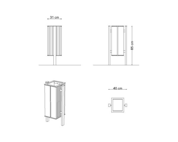 Кош за отпадъци KL30 STUFLKL30- размери