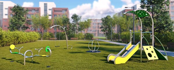 Dias Playgrounds - Уреди за сертифицирани детски площадки. Примерен изглед на комбинирана детска площадка