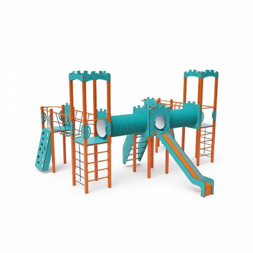 Комбинирано детско съоръжение с пързалки и тунели VVZ-VZVZ5-001-15