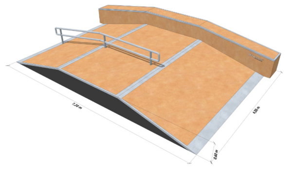 Скейтборд парк с тренировъчно трасе SP93- елемент