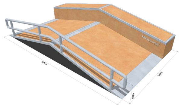 Модулен скейтборд парк MSP8- размери на елемент