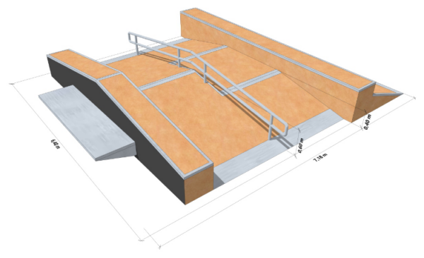 модулен скейтборд парк MSP5- размери на елемента