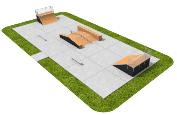 Модулен скейтборд парк MSP10- разположение на елементите