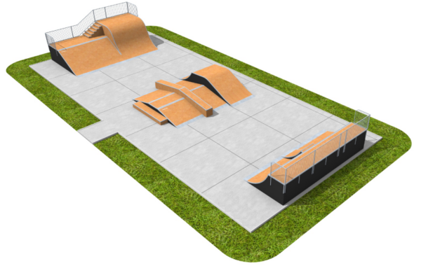 Модулен скейтборд парк MSP12- примерно разположение