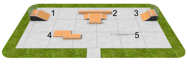 Модулен скейтборд парк MSP6- номериране на елементи