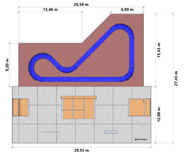 Схема на Скейтборд парк с тренировъчно трасе SP93