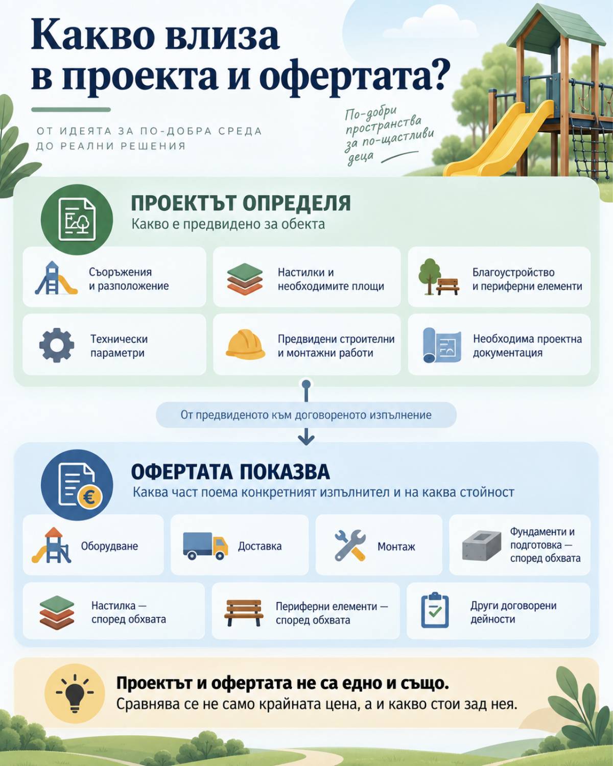 проект и оферта детска площадка какво включват